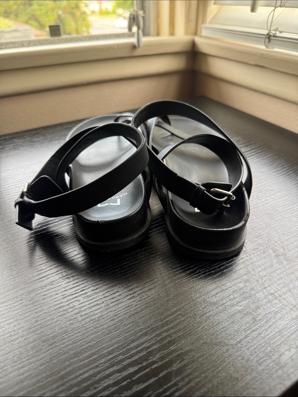 Marc Fisher Black Crisscross Ankle-Strap Sandals - Picture 3 of 5